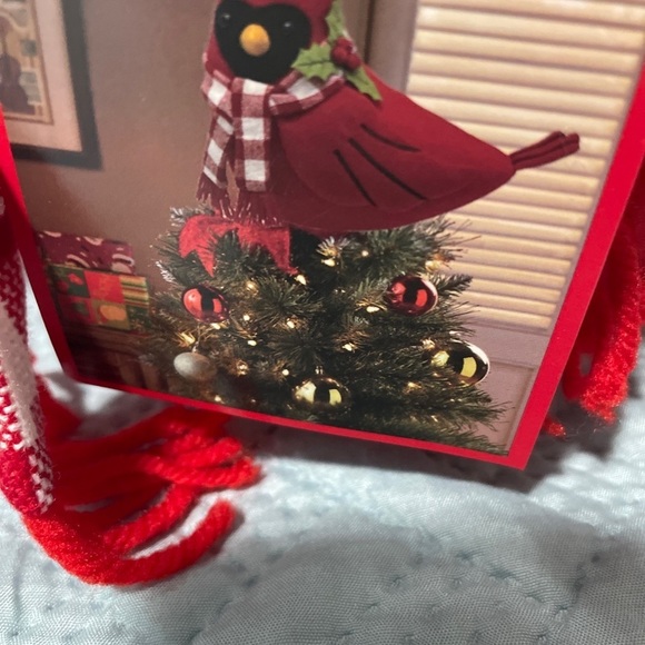 Holiday Time Red Bird Cardinal Christmas Tree Topper with Scarf New 14x10 Inches - Picture 2 of 5